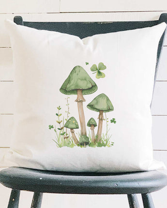 St. Patrick's Day Mushrooms - Square Canvas Pillow