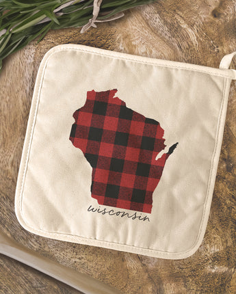 Red Plaid State - Custom Cotton Pot Holder