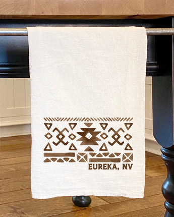 Western Pattern w/ City State - Cotton Tea Towel