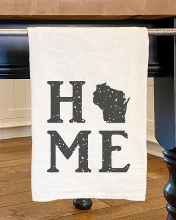 Distressed Home w/ State - Cotton Tea Towel