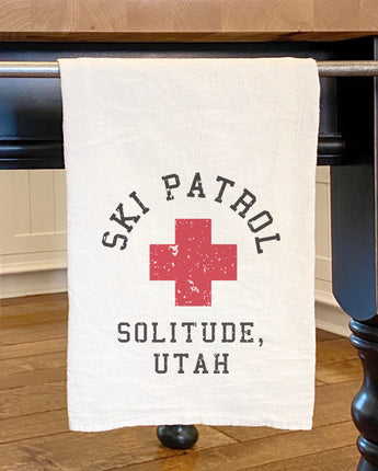 Ski Patrol w/ City State - Cotton Tea Towel