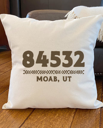 Western Zip Code w/ City State - Square Canvas Pillow