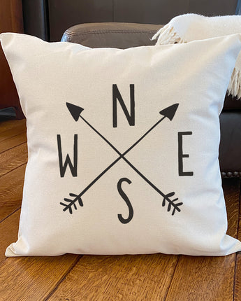 Compass with Arrows - Square Canvas Pillow