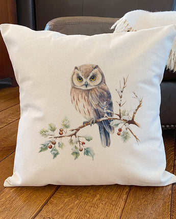 Winter Owl - Square Canvas Pillow