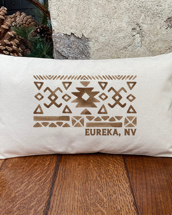 Western Pattern w/ City State - Rectangular Canvas Pillow