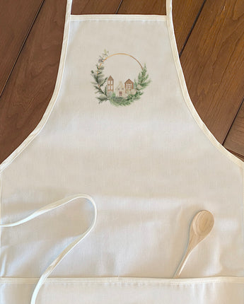 Wood Village Wreath - Women's Apron