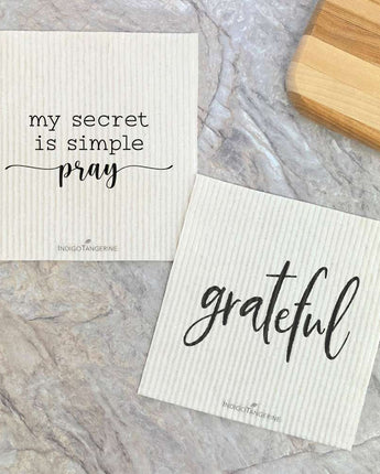 My Secret is Simple, Grateful 2 pk - Swedish Dish Cloth