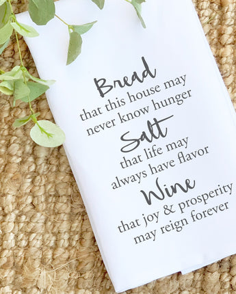 Bread, Salt, Wine - Cotton Tea Towel