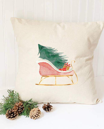 Christmas Sleigh - Square Canvas Pillow